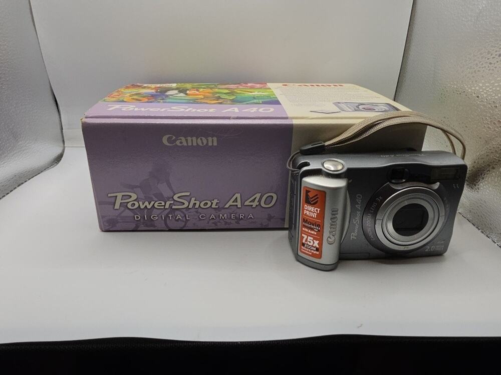 Canon PowerShot A40 2.0MP Digital Camera Tested Working -- 9456